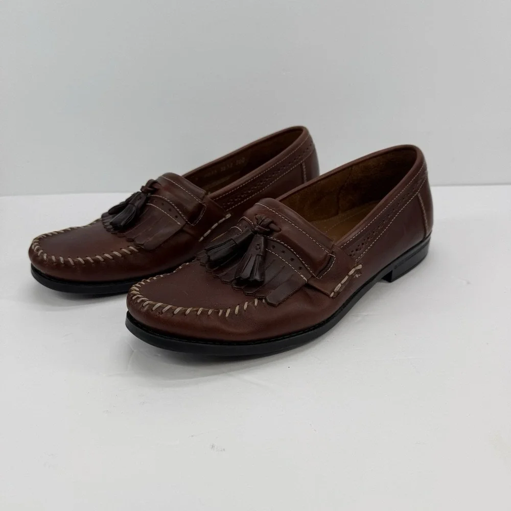 G.H. Bass Weejuns Men's 10 D  Burgundy Wine Brown‎ Leather Tassel Loafers
